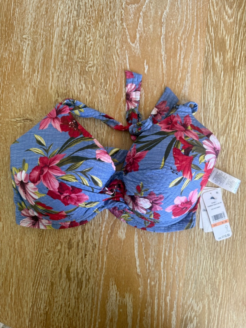 NWT Tommy Bahama Chambray Beach Underwire Bikini Top 36DD - Picture 4 of 7